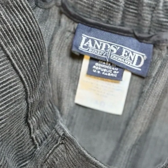 Lands End Wide Traditional Fit Black Corduroy Pants Womens 18 R Cuffed Hem 32x29 - Picture 8 of 8